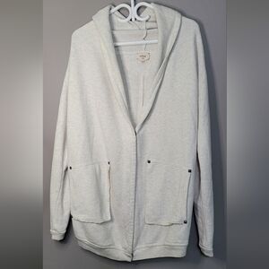 Aritzia Wilfred Cozy Cream Hooded Cardigan L Oversized Grandpacore Neutral